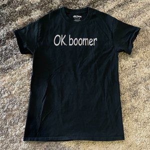 OK, Boomer Black Funny graphic Cotton Tee Shirt sz 12/14